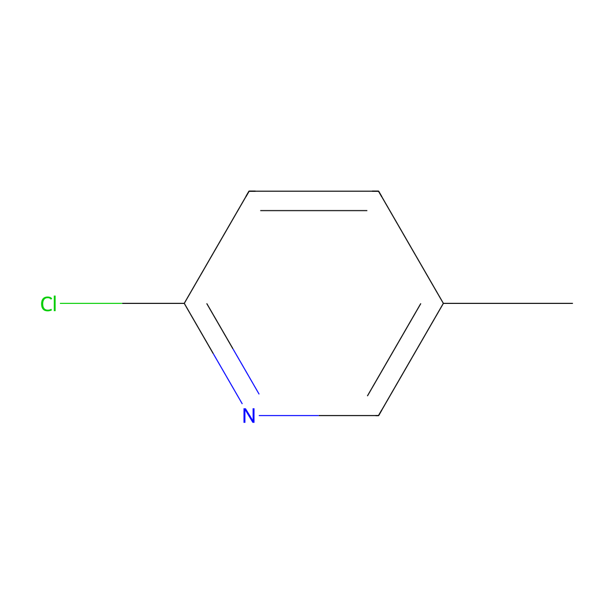 2-Chloro-5-methyl-pyridine molecular structure, CAS 18368-64-4