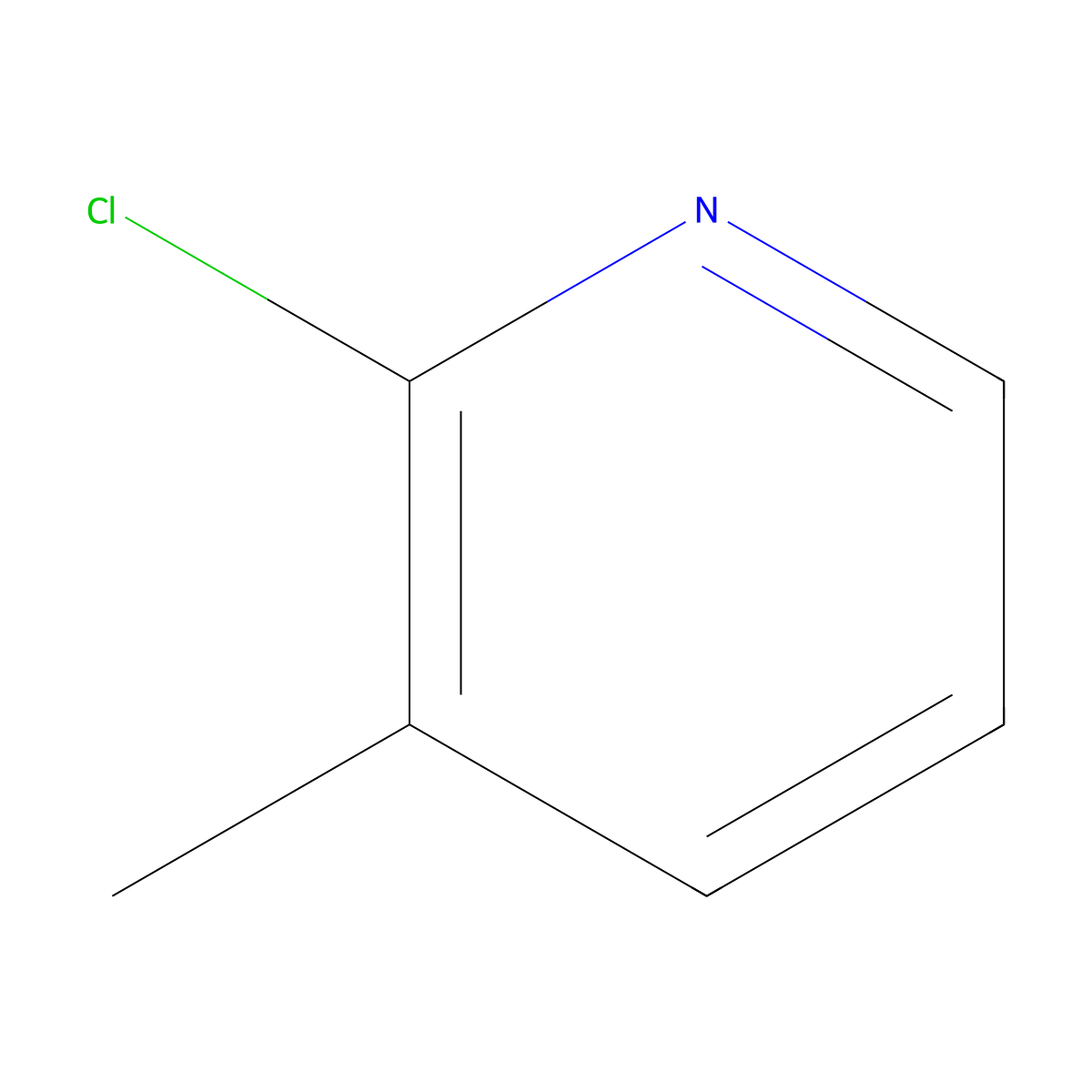2-Chloro-3-methylpyridine molecular structure, CAS 18368-76-8