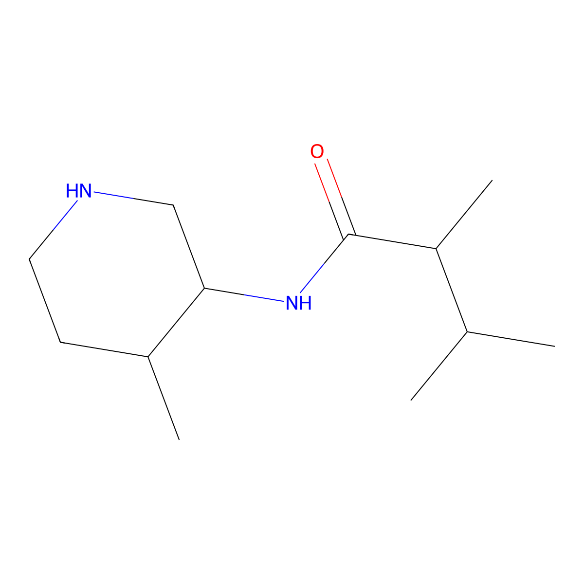 2,3-dimethyl-N-(4-methylpiperidin-3-yl)butanamide molecular structure, CAS 1836880-74-0