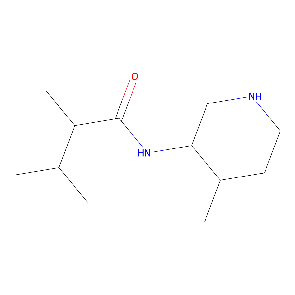 2,3-dimethyl-N-(4-methylpiperidin-3-yl)butanamide molecular structure, CAS 1836880-74-0