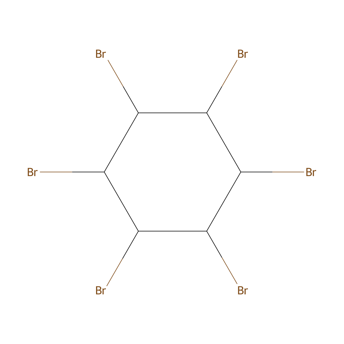 1,2,3,4,5,6-Hexabromocyclohexane molecular structure, CAS 1837-91-8