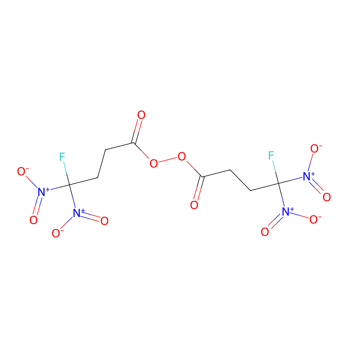Bis(4-fluoro-4,4-dinitrobutyryl) peroxide molecular structure, CAS 18370-59-7