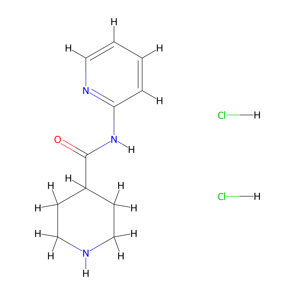 N-(pyridin-2-yl)piperidine-4-carboxamide dihydrochloride molecular structure, CAS 1837176-30-3