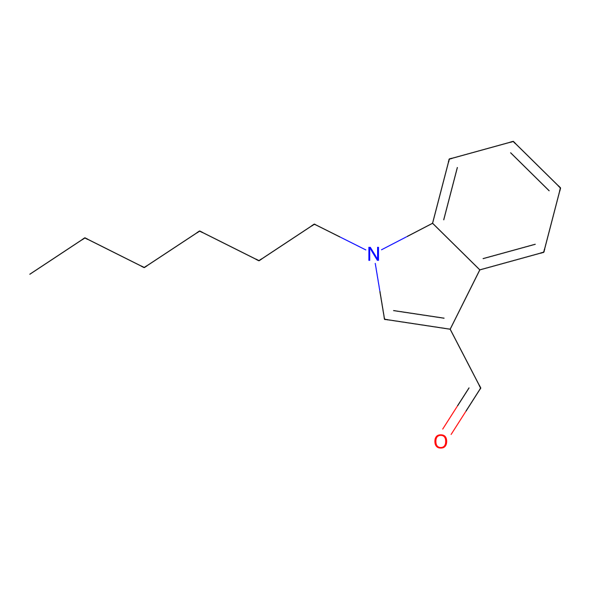1-hexyl-1H-indole-3-carbaldehyde molecular structure, CAS 183718-76-5