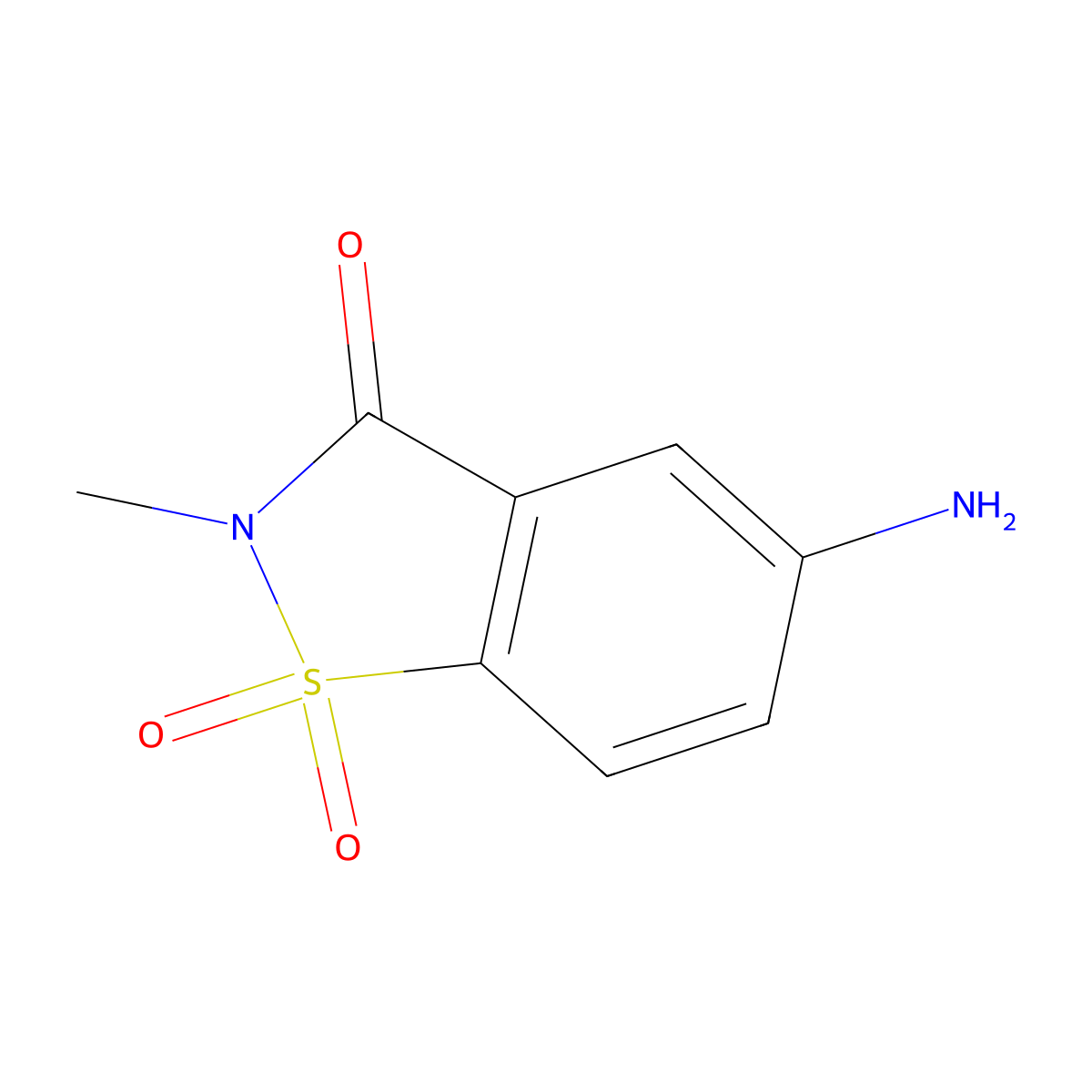 5-Amino-2-methyl-2,3-dihydro-1lambda6,2-benzothiazole-1,1,3-trione molecular structure, CAS 183723-75-3