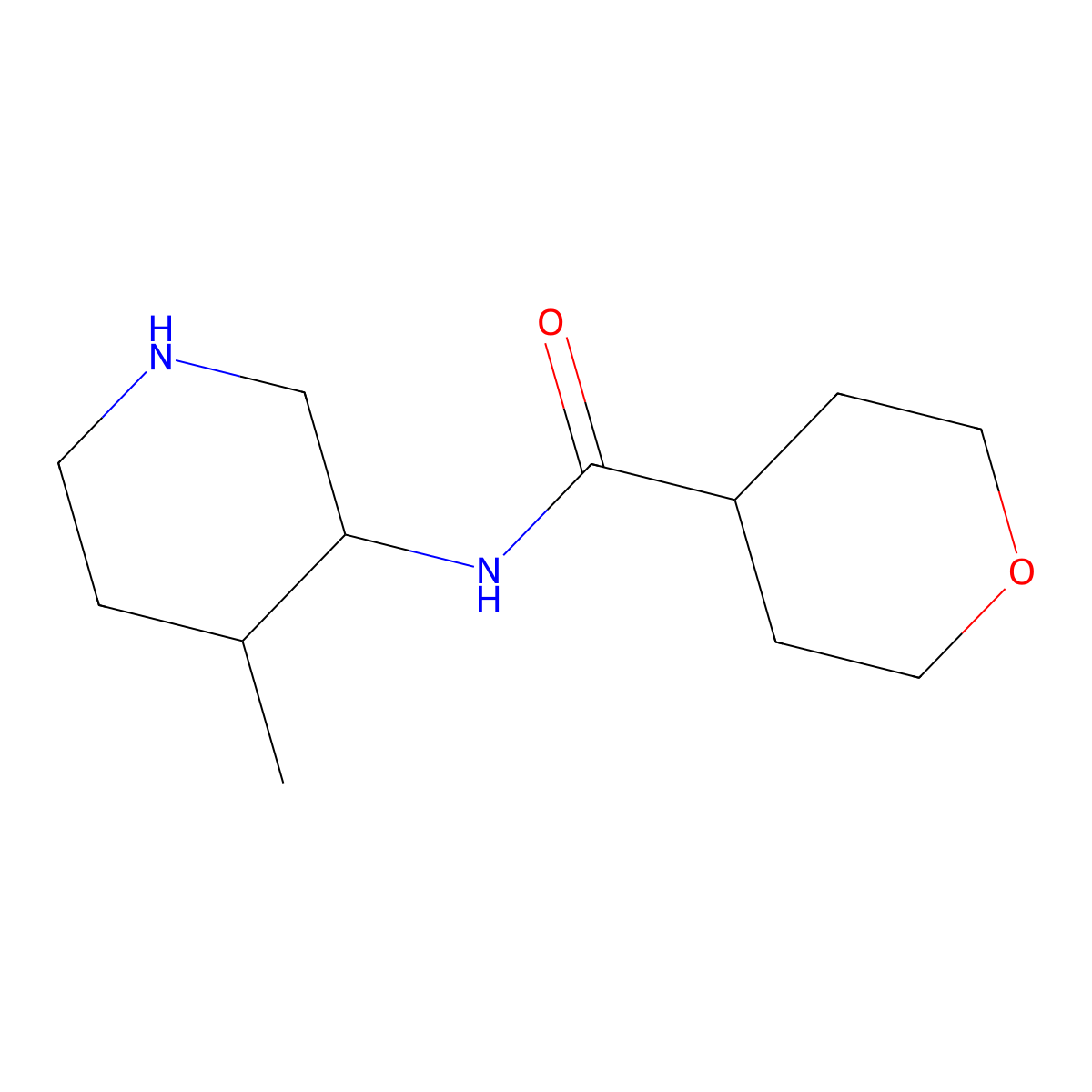 N-(4-methylpiperidin-3-yl)oxane-4-carboxamide molecular structure, CAS 1837234-82-8