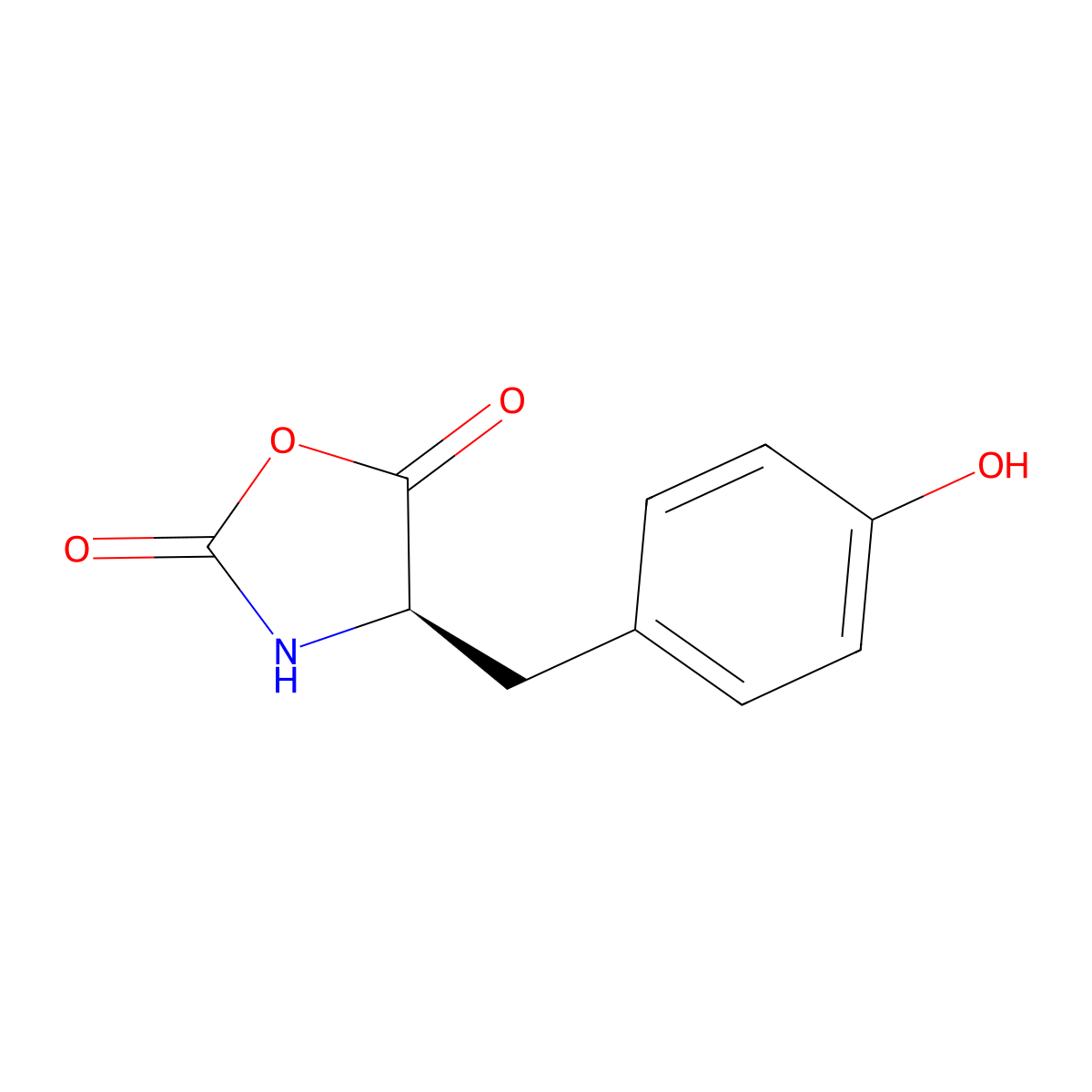 (R)-4-(4-Hydroxybenzyl)oxazolidine-2,5-dione molecular structure, CAS 183732-21-0