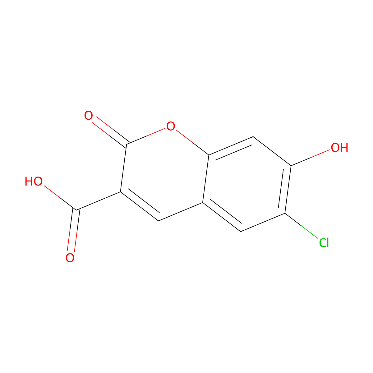 6-Chloro-7-hydroxy-2-oxo-2H-chromene-3-carboxylic acid molecular structure, CAS 183736-74-5