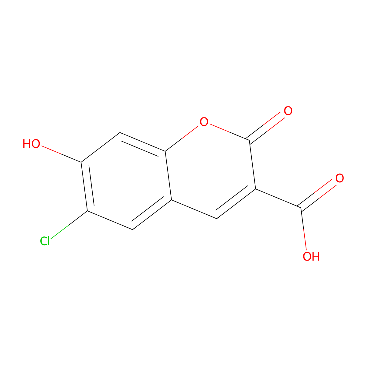 6-Chloro-7-hydroxy-2-oxo-2H-chromene-3-carboxylic acid molecular structure, CAS 183736-74-5