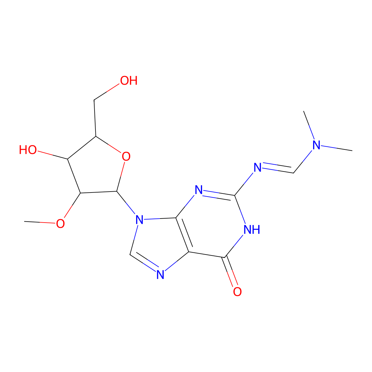 N-[(Dimethylamino)methylene]-2'-O-methylguanosine molecular structure, CAS 183737-04-4