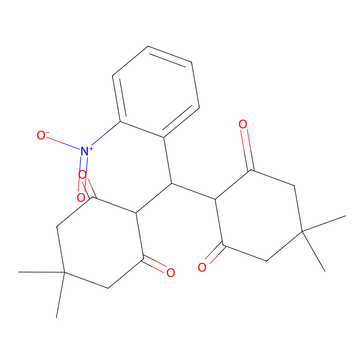 1,3-Cyclohexanedione, 2,2'-[(2-nitrophenyl)methylene]bis[5,5-dimethyl- molecular structure, CAS 183737-77-1