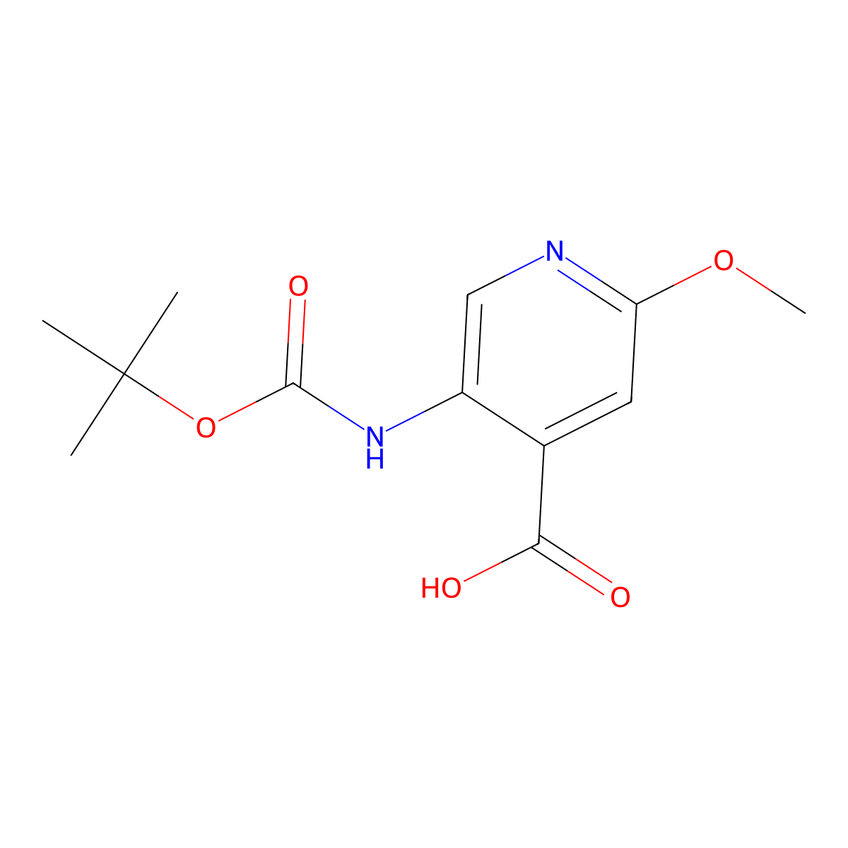 5-{[(Tert-butoxy)carbonyl]amino}-2-methoxypyridine-4-carboxylic acid molecular structure, CAS 183741-86-8