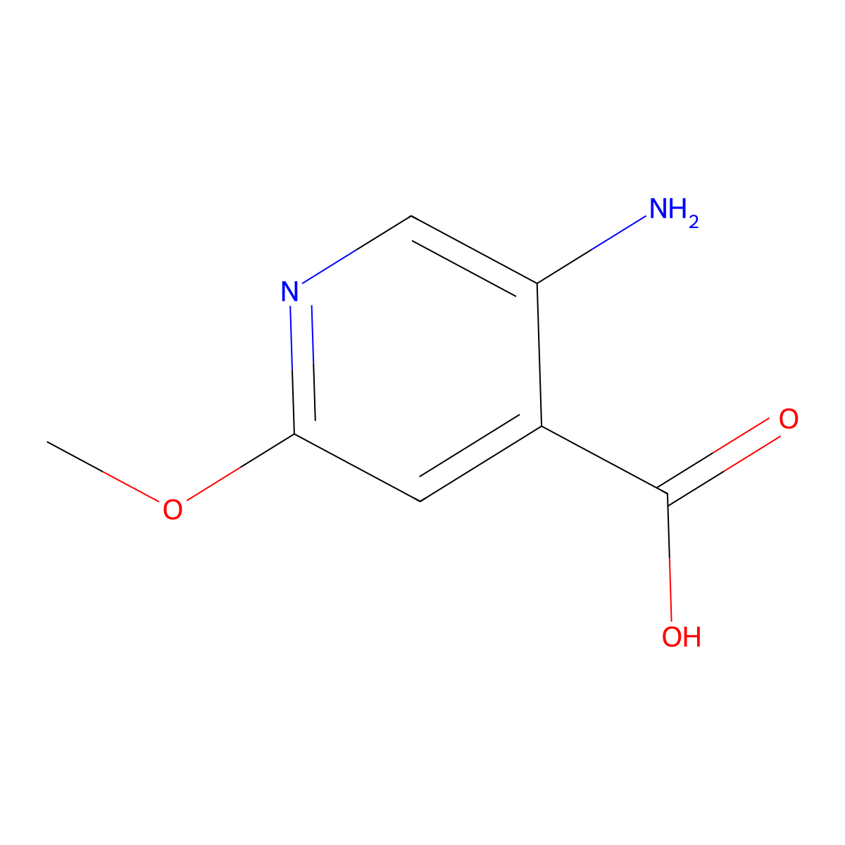 5-Amino-2-methoxypyridine-4-carboxylic acid molecular structure, CAS 183741-91-5