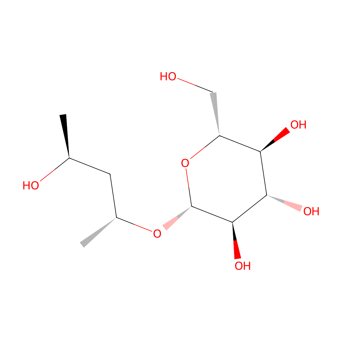 (2S,4R)-4-(beta-D-Glucopyranosyloxy)-2-pentanol molecular structure, CAS 183744-50-5