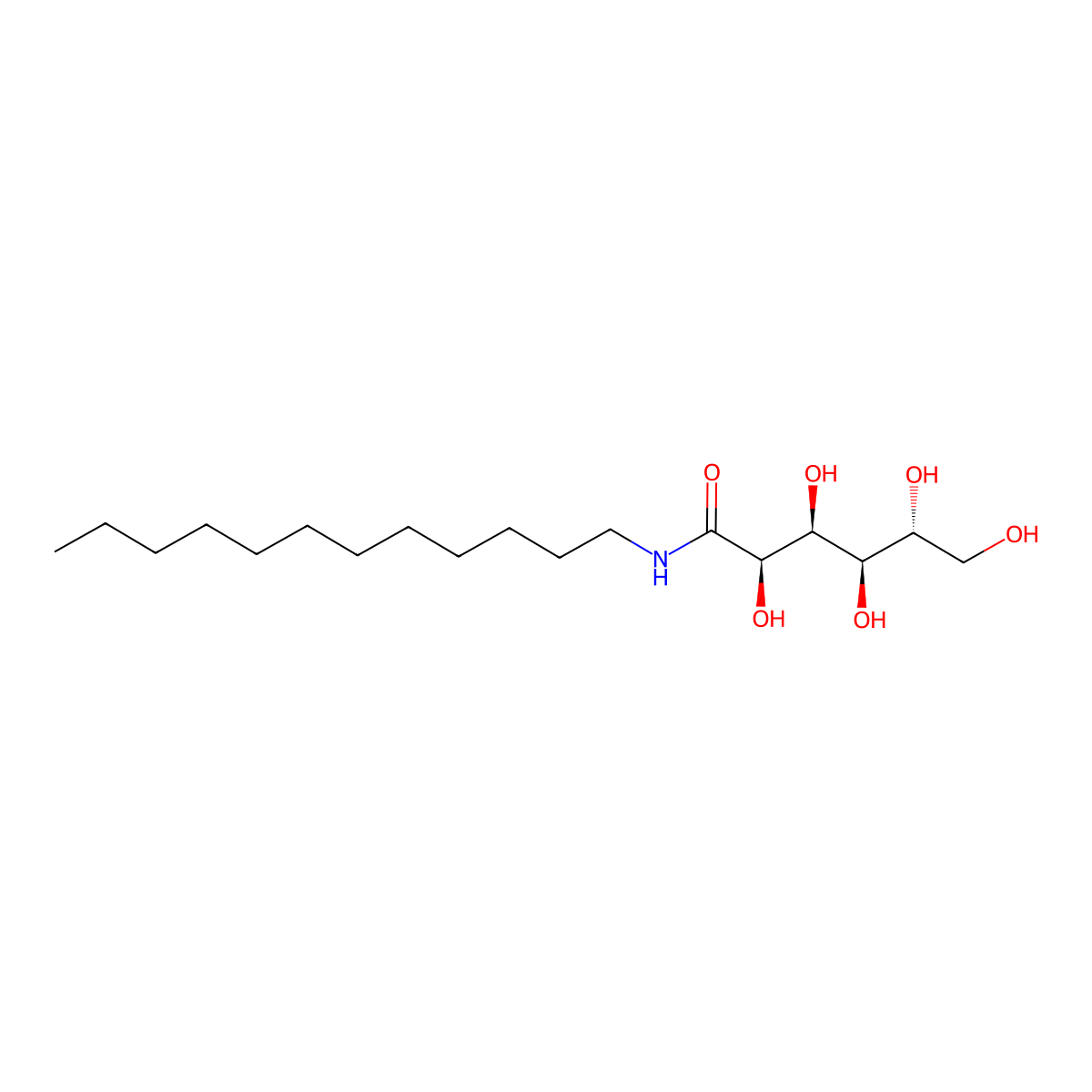 N-Dodecyl-D-gluconamide molecular structure, CAS 18375-63-8