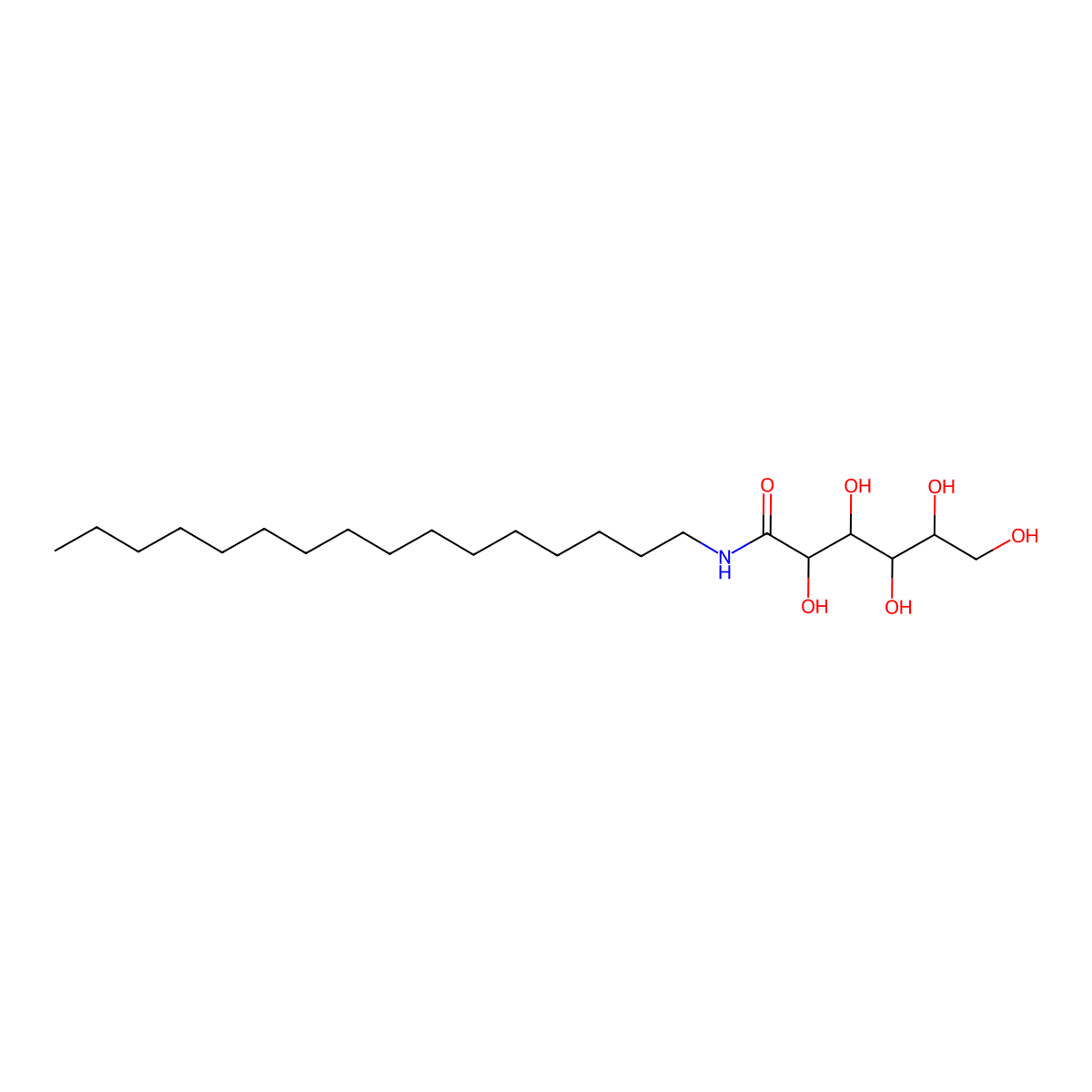 N-Hexadecyl-D-gluconamide molecular structure, CAS 18375-65-0