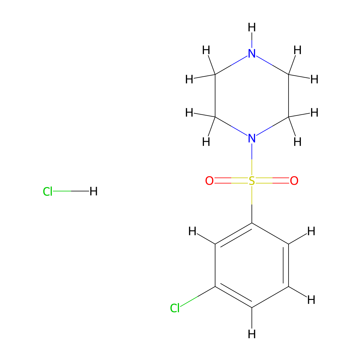 1-(3-Chlorobenzenesulfonyl)piperazine hydrochloride molecular structure, CAS 1837553-66-8