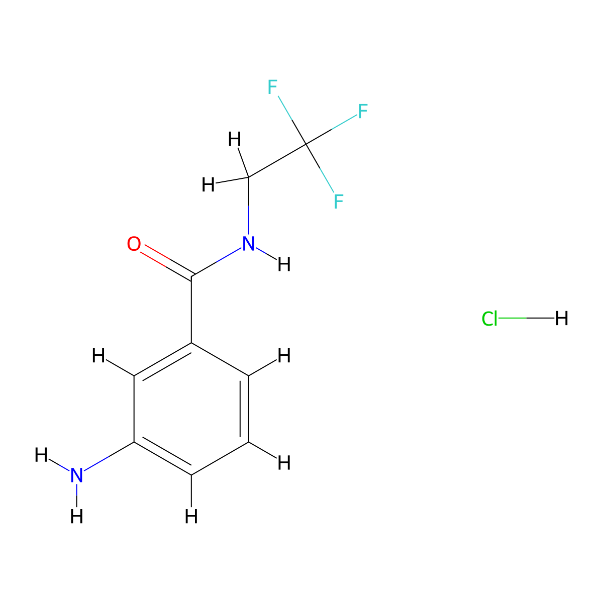 3-amino-N-(2,2,2-trifluoroethyl)benzamide hydrochloride molecular structure, CAS 1837587-11-7