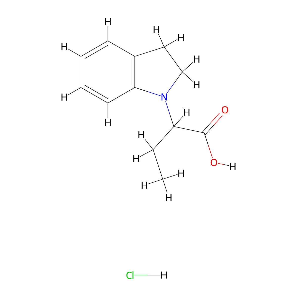 2-(2,3-dihydro-1H-indol-1-yl)butanoic acid hydrochloride molecular structure, CAS 1837664-96-6
