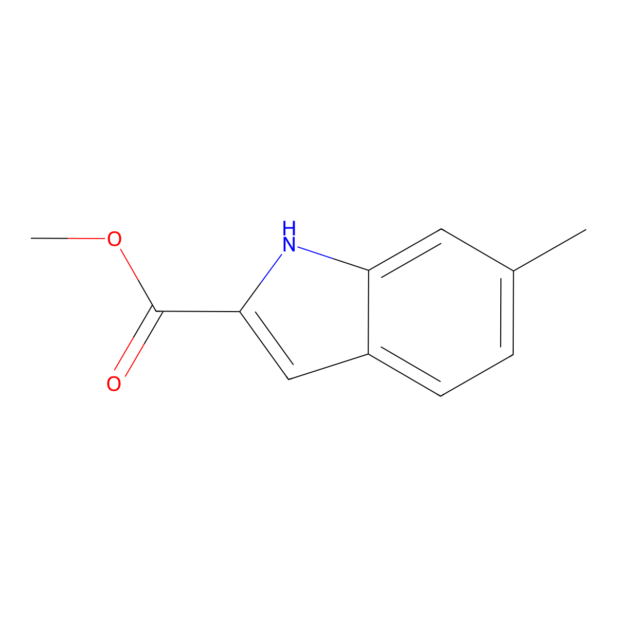 methyl 6-methyl-1H-indole-2-carboxylate molecular structure, CAS 18377-65-6