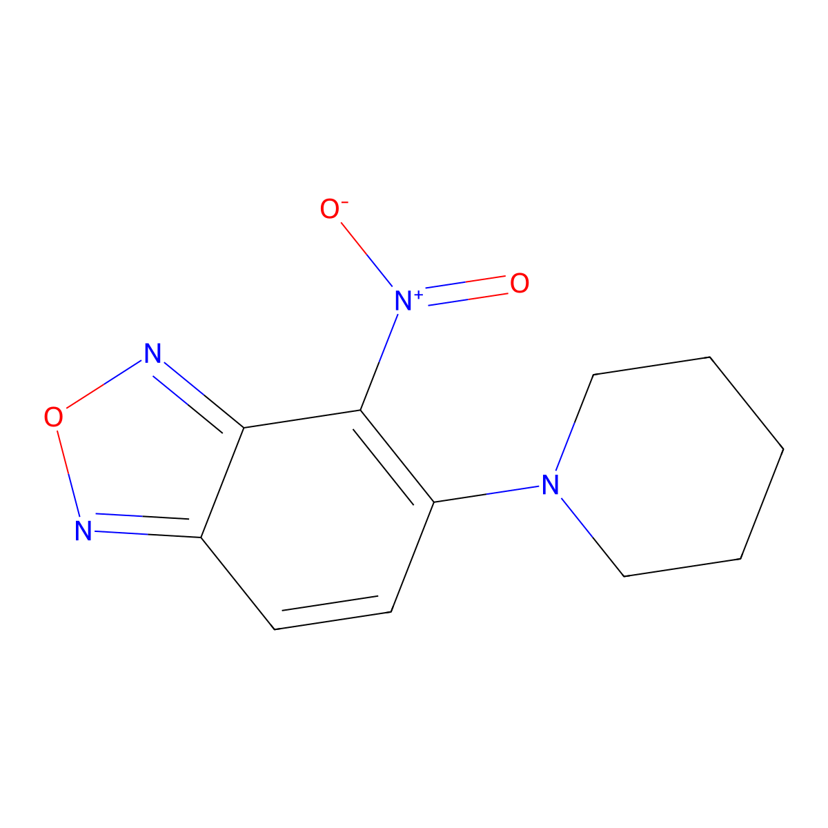 4-Nitro-5-piperidin-1-yl-2,1,3-benzoxadiazole molecular structure, CAS 18378-23-9