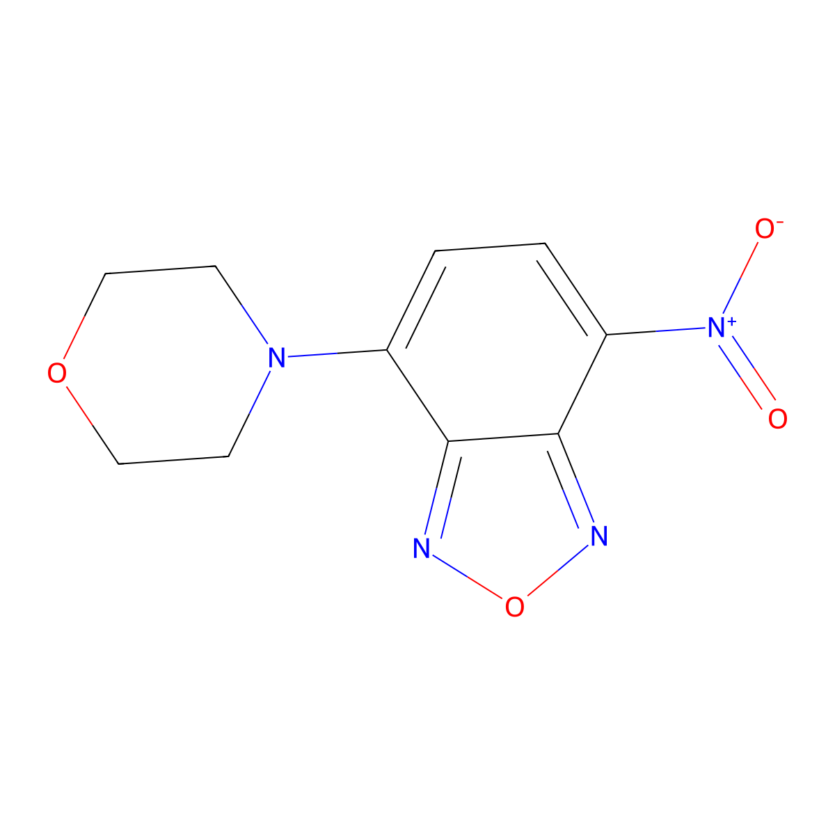 2,1,3-Benzoxadiazole, 4-(4-morpholinyl)-7-nitro- molecular structure, CAS 18378-24-0
