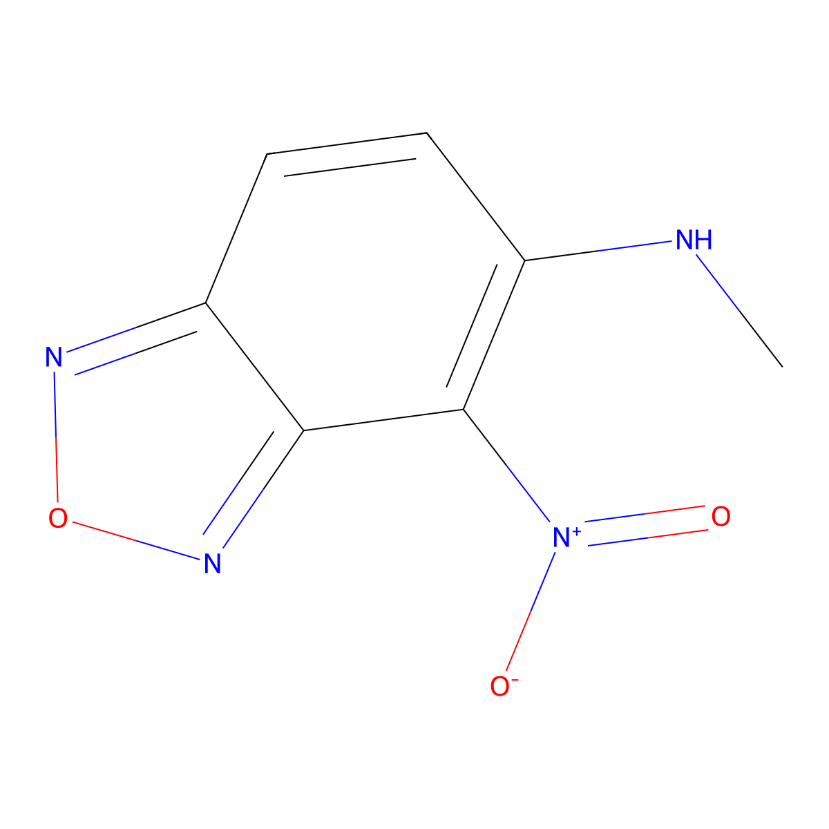 N-methyl-4-nitro-2,1,3-benzoxadiazol-5-amine molecular structure, CAS 18378-30-8