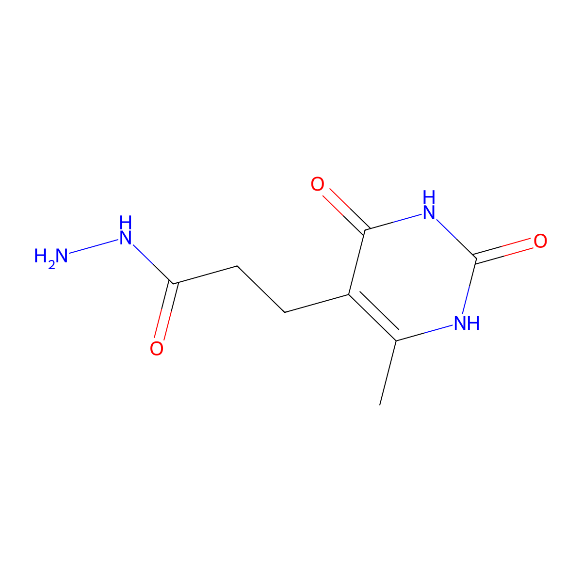 3-(6-Methyl-2,4-dioxo-1,2,3,4-tetrahydropyrimidin-5-yl)propanehydrazide molecular structure, CAS 18378-64-8