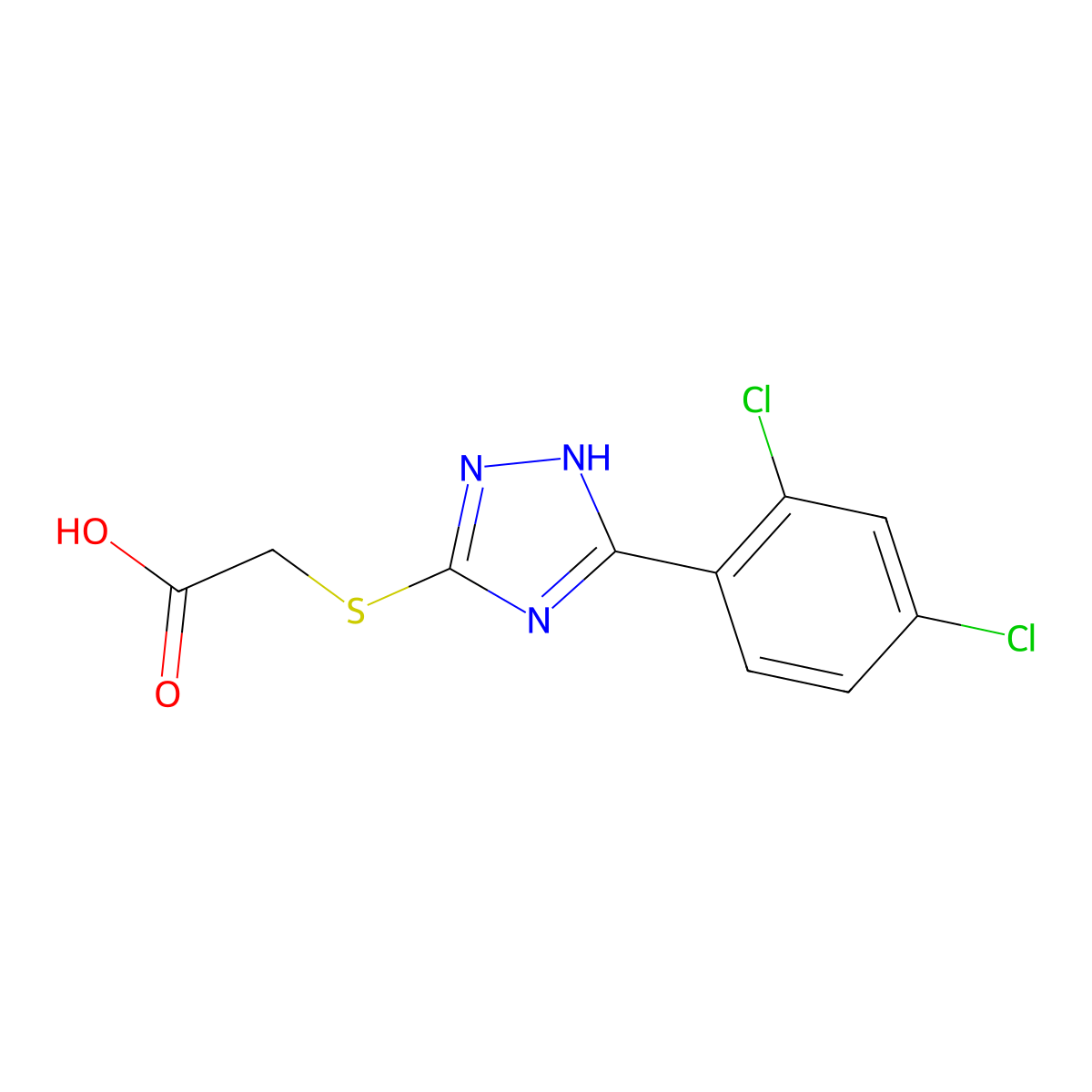 [5-(2,4-Dichloro-phenyl)-4H-[1,2,4]triazol-3-ylsulfanyl]-acetic acid molecular structure, CAS 18378-68-2