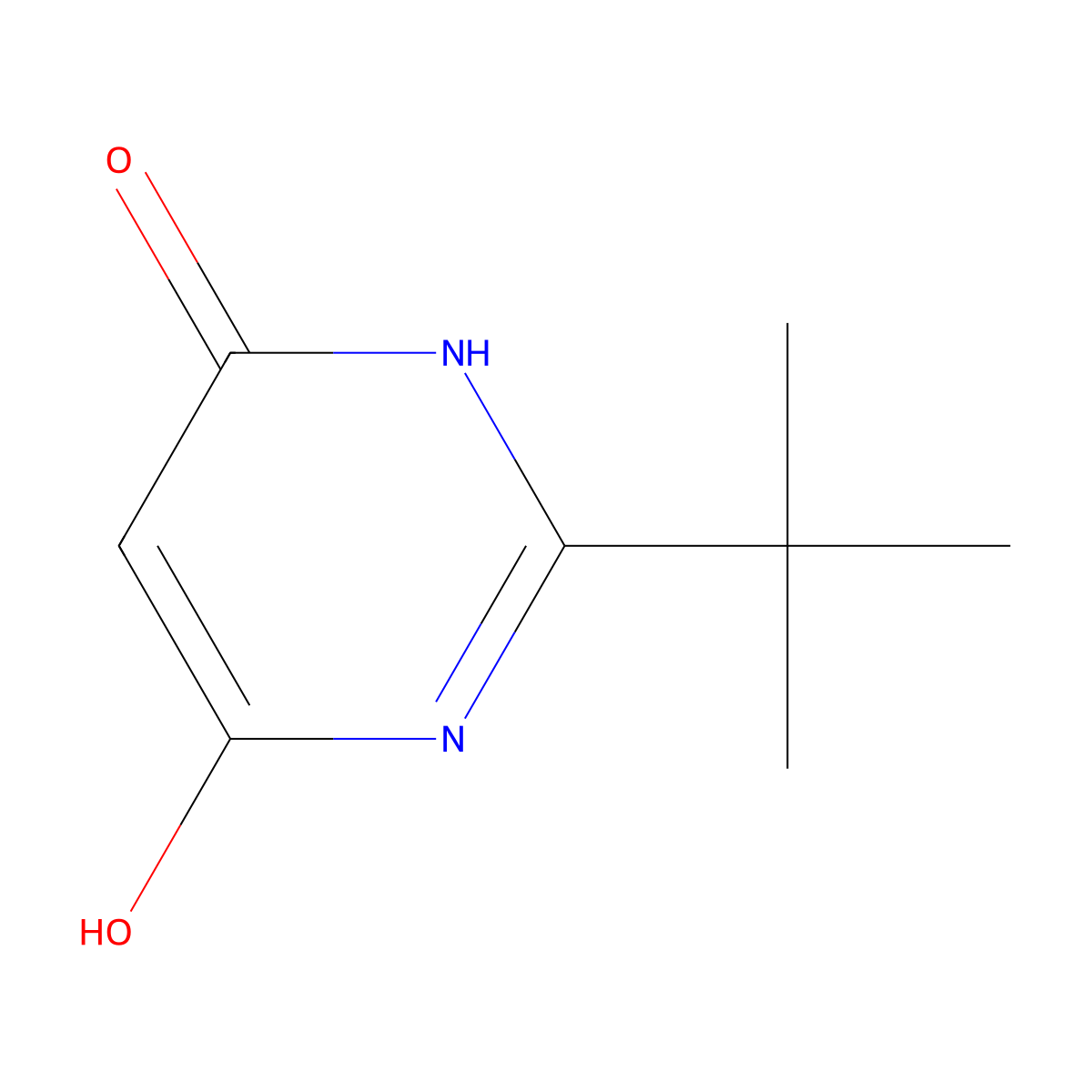 2-Tert-butyl-4,6-dihydroxypyrimidine molecular structure, CAS 18378-79-5