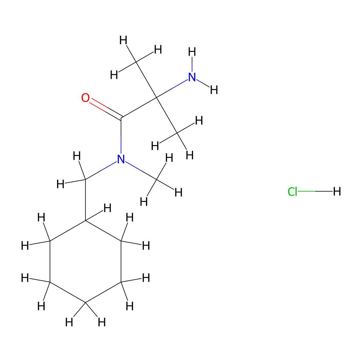 2-amino-N-(cyclohexylmethyl)-N,2-dimethylpropanamide hydrochloride molecular structure, CAS 1837888-32-0