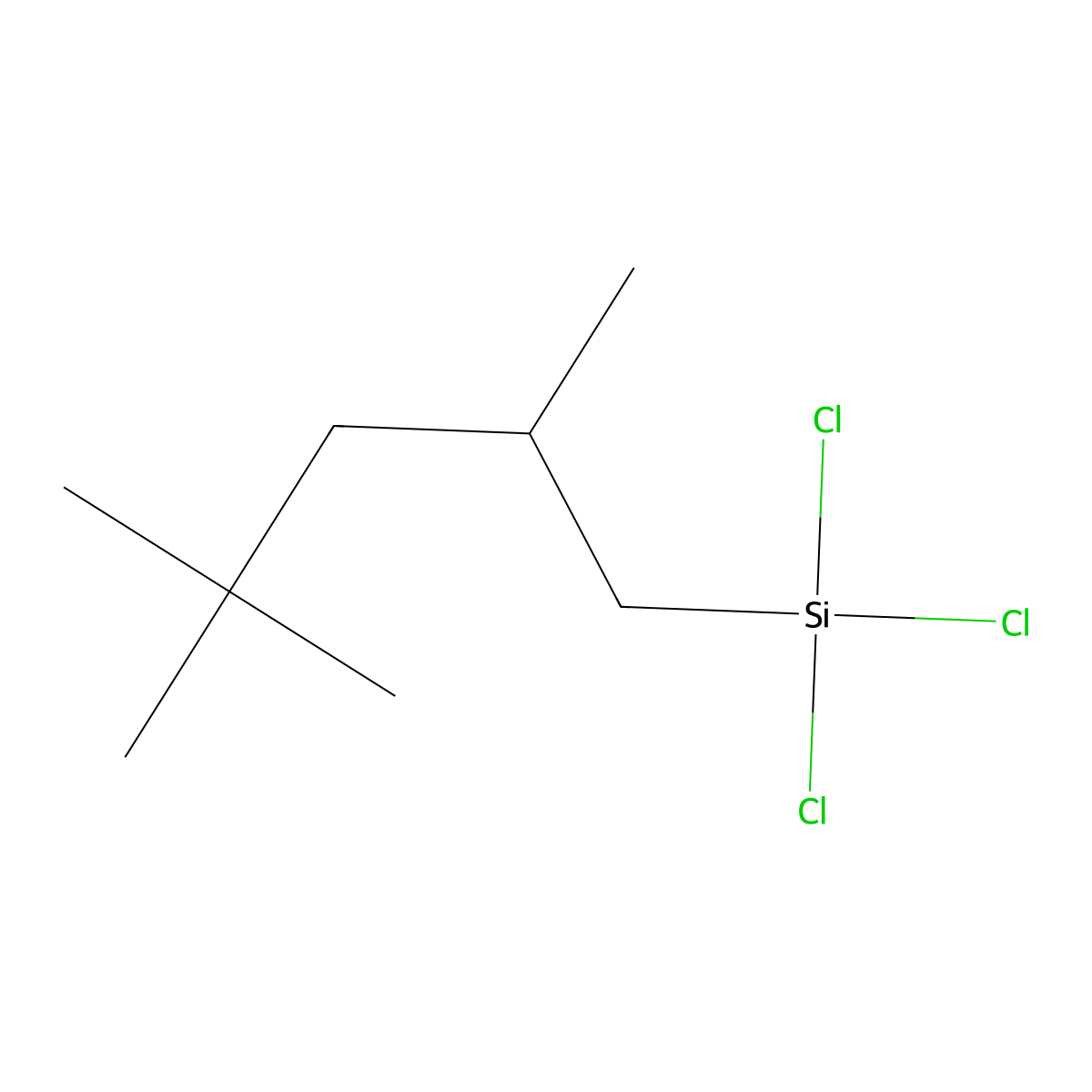 Trichloro(2,4,4-trimethylpentyl)silane molecular structure, CAS 18379-25-4