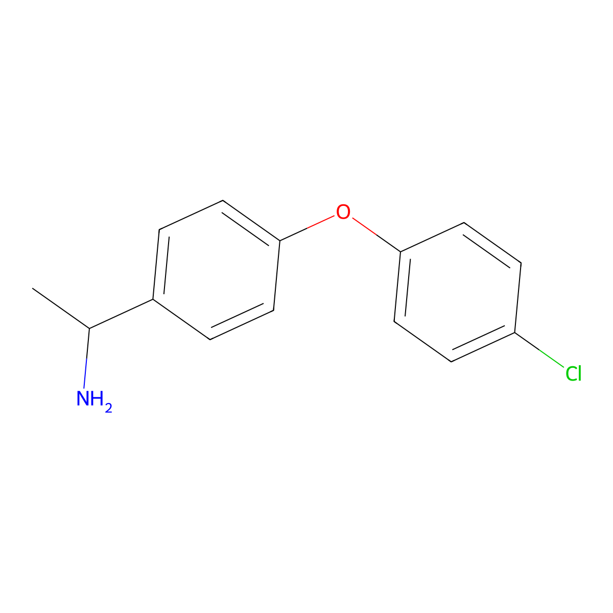 1-(4-(4-Chlorophenoxy)phenyl)ethanamine molecular structure, CAS 183798-24-5