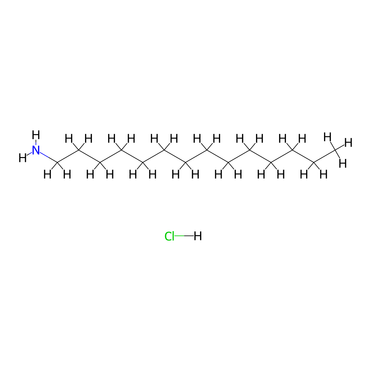 Tetradecylammonium chloride molecular structure, CAS 1838-04-6