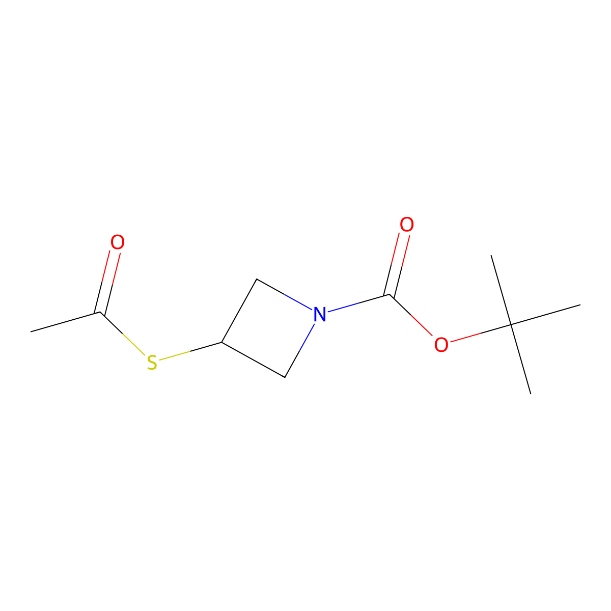 Tert-butyl 3-(acetylthio)azetidine-1-carboxylate molecular structure, CAS 183800-74-0
