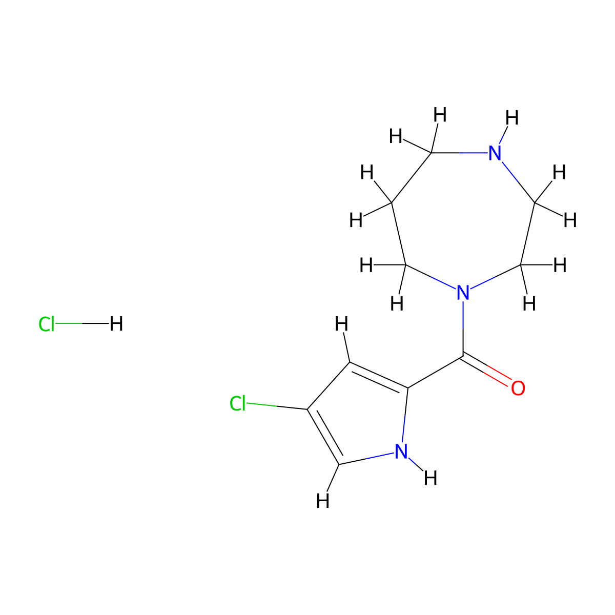 1-(4-chloro-1H-pyrrole-2-carbonyl)-1,4-diazepane hydrochloride molecular structure, CAS 1838052-75-7