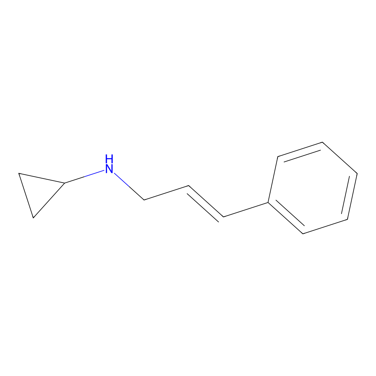 N-(3-Phenyl-2-propen-1-YL)cyclopropanamine molecular structure, CAS 18381-63-0