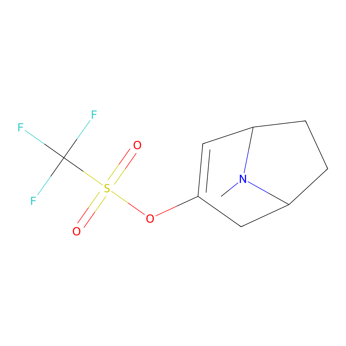 Methanesulfonic acid, 1,1,1-trifluoro-, 8-methyl-8-azabicyclo[3.2.1]oct-2-en-3-yl ester molecular structure, CAS 183810-37-9
