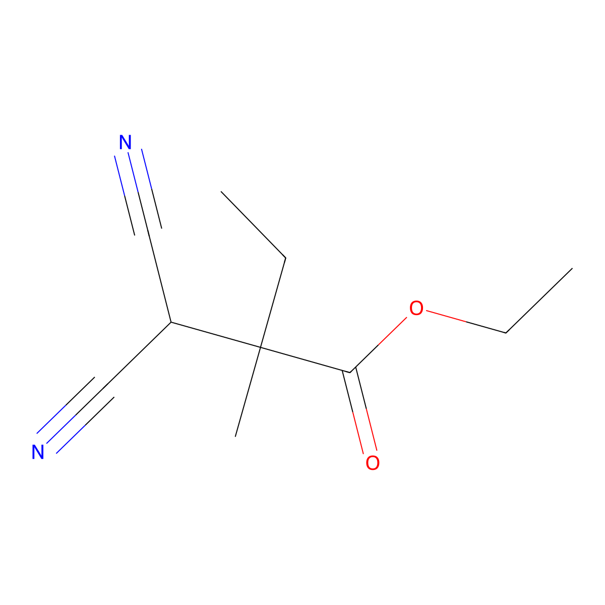 Ethyl 2-(dicyanomethyl)-2-methylbutanoate molecular structure, CAS 1838150-36-9