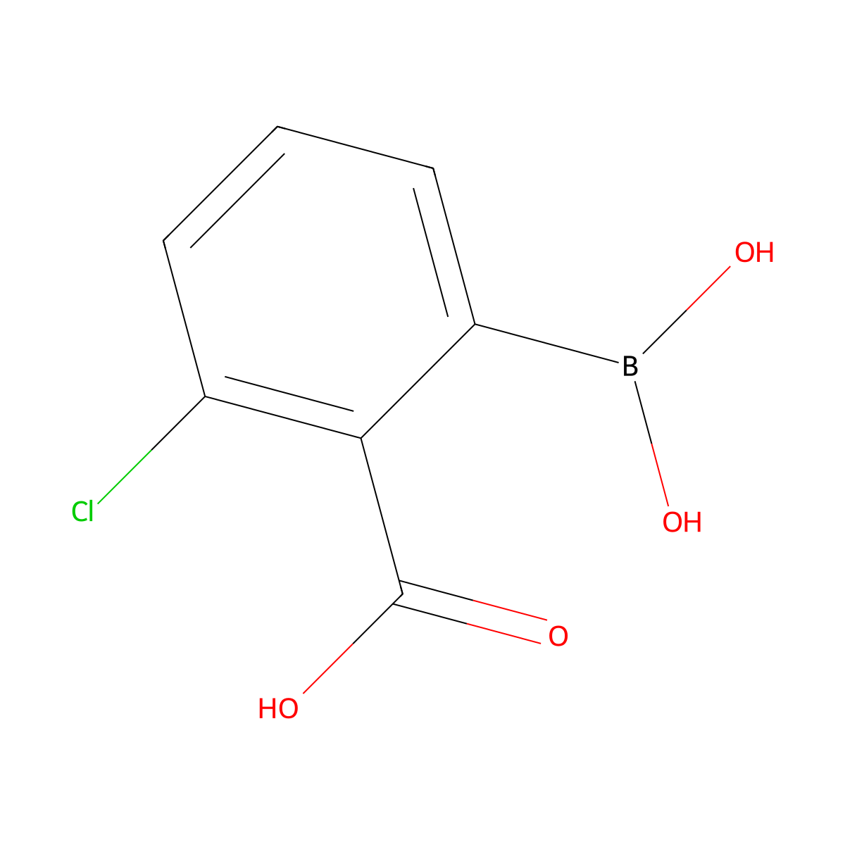 2-Chloro-6-(dihydroxyboranyl)benzoic acid molecular structure, CAS 1838186-55-2