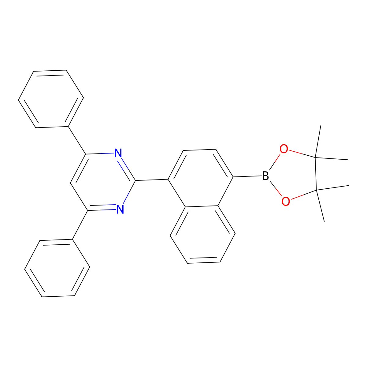 4,6-Diphenyl-2-[4-(4,4,5,5-tetramethyl-1,3,2-dioxaborolan-2-YL)-1-naphthalenyl]pyrimidine molecular structure, CAS 1838194-22-1
