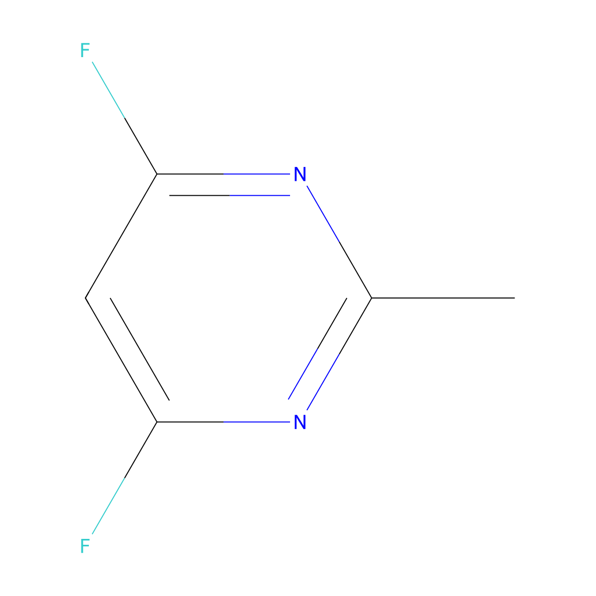 4,6-Difluoro-2-methylpyrimidine molecular structure, CAS 18382-80-4