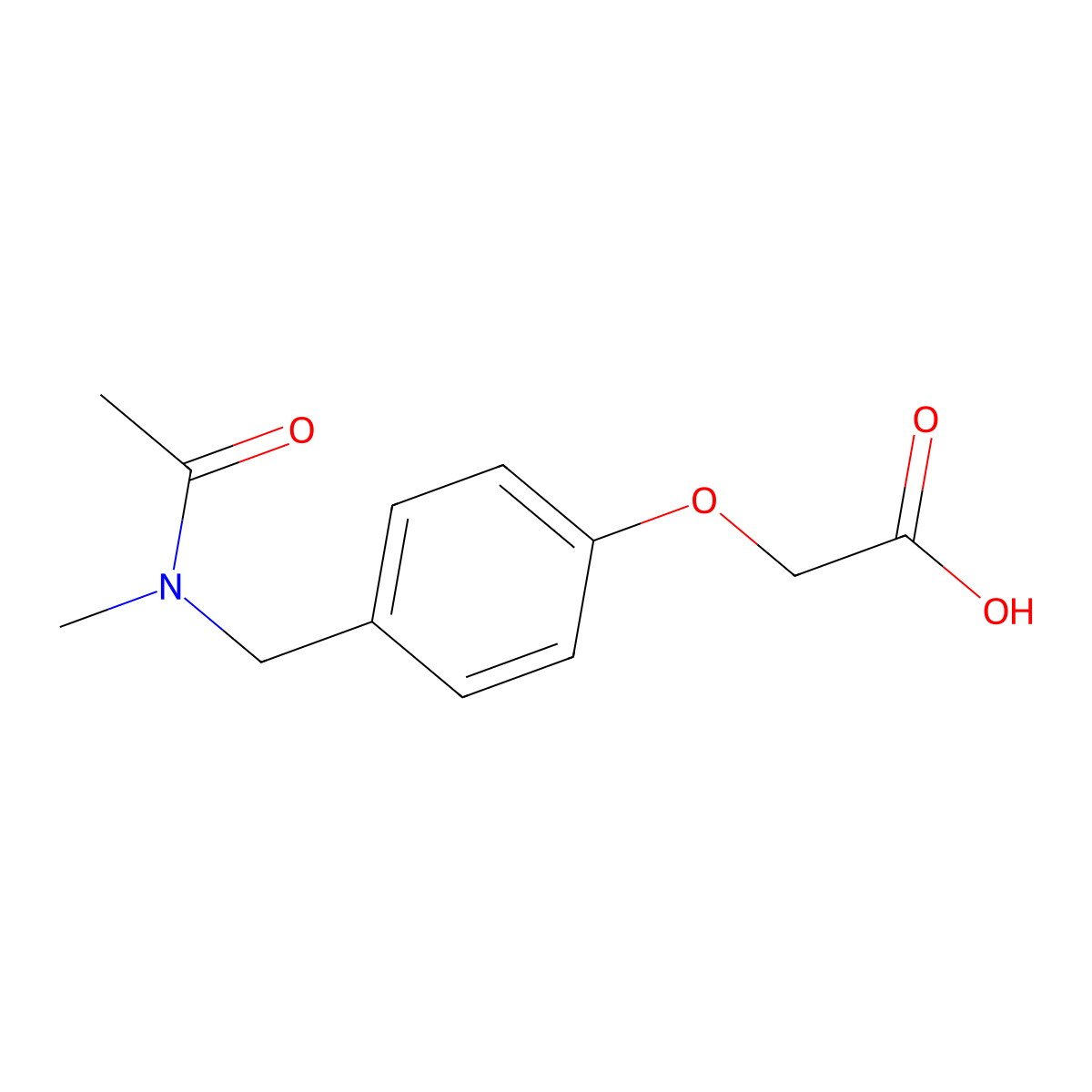 2-{4-[(N-methylacetamido)methyl]phenoxy}acetic acid molecular structure, CAS 1838263-05-0