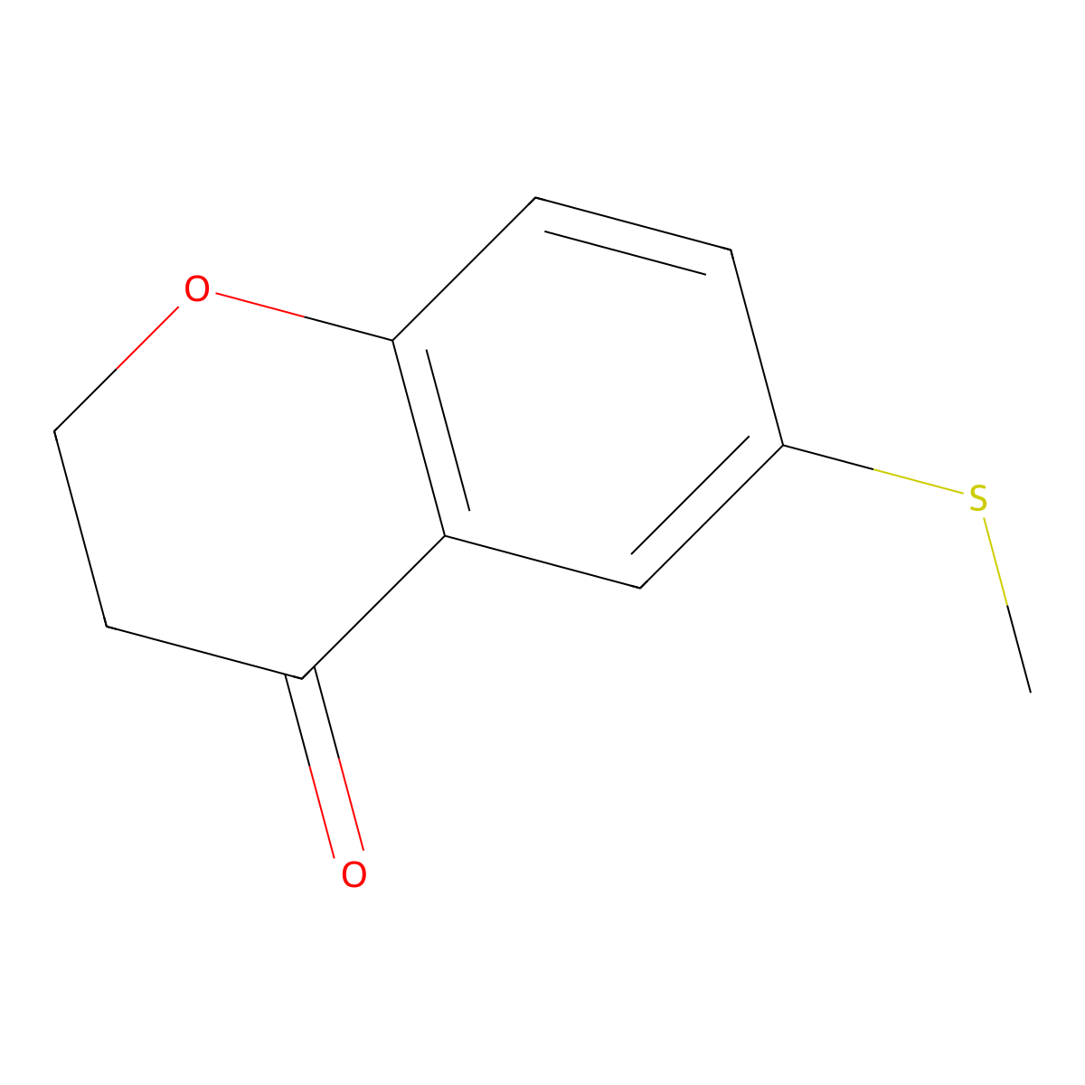 4H-1-Benzopyran-4-one, 2,3-dihydro-6-(methylthio)- molecular structure, CAS 18385-67-6
