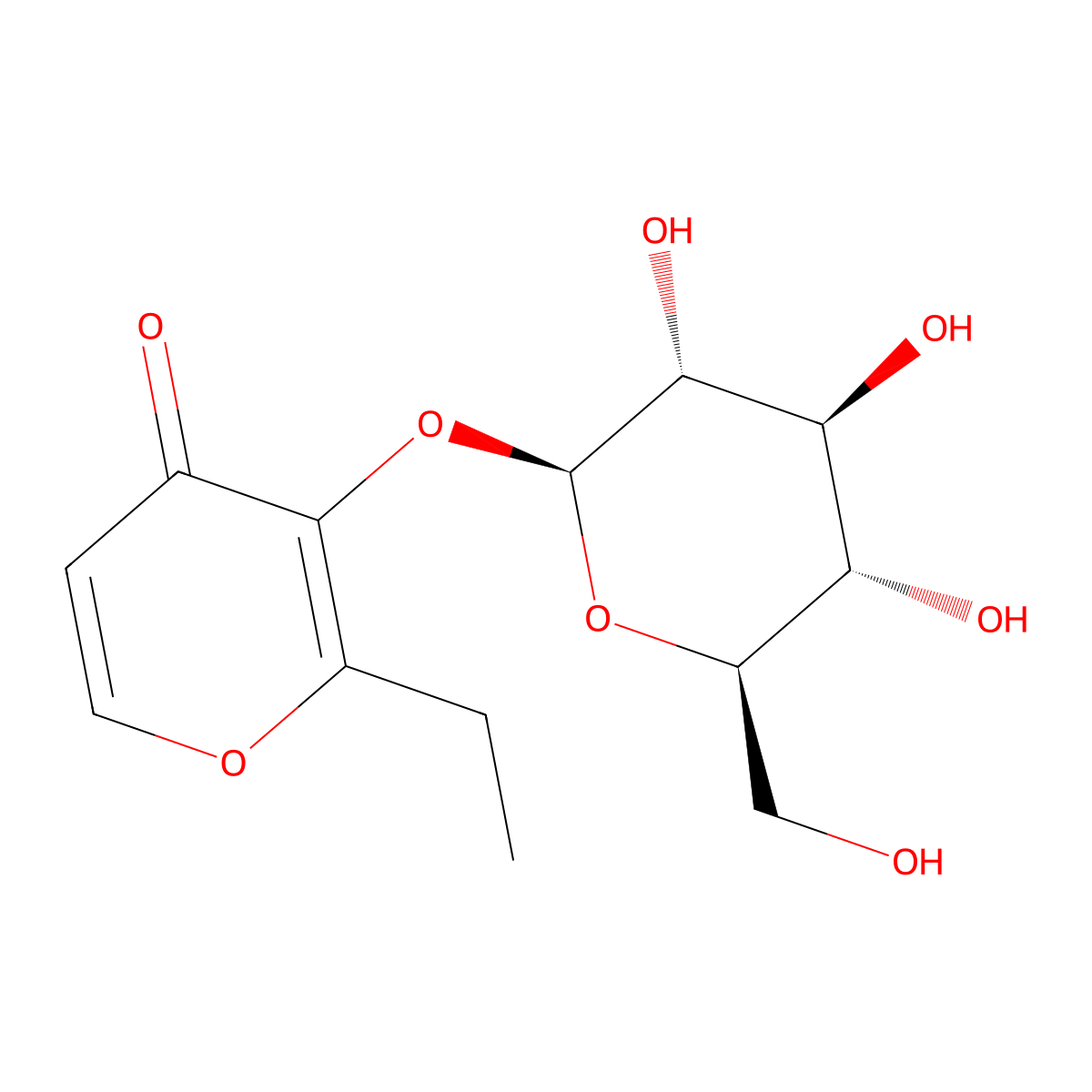 Ethylmaltol glucoside molecular structure, CAS 1838567-35-3