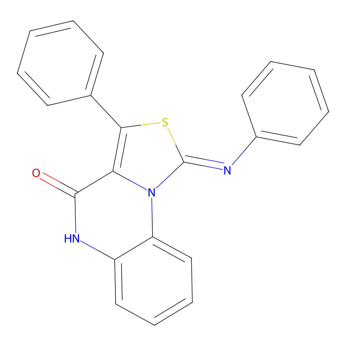 3-phenyl-1-phenylimino-5H-[1,3]thiazolo[3,4-a]quinoxalin-4-one molecular structure, CAS 183858-22-2