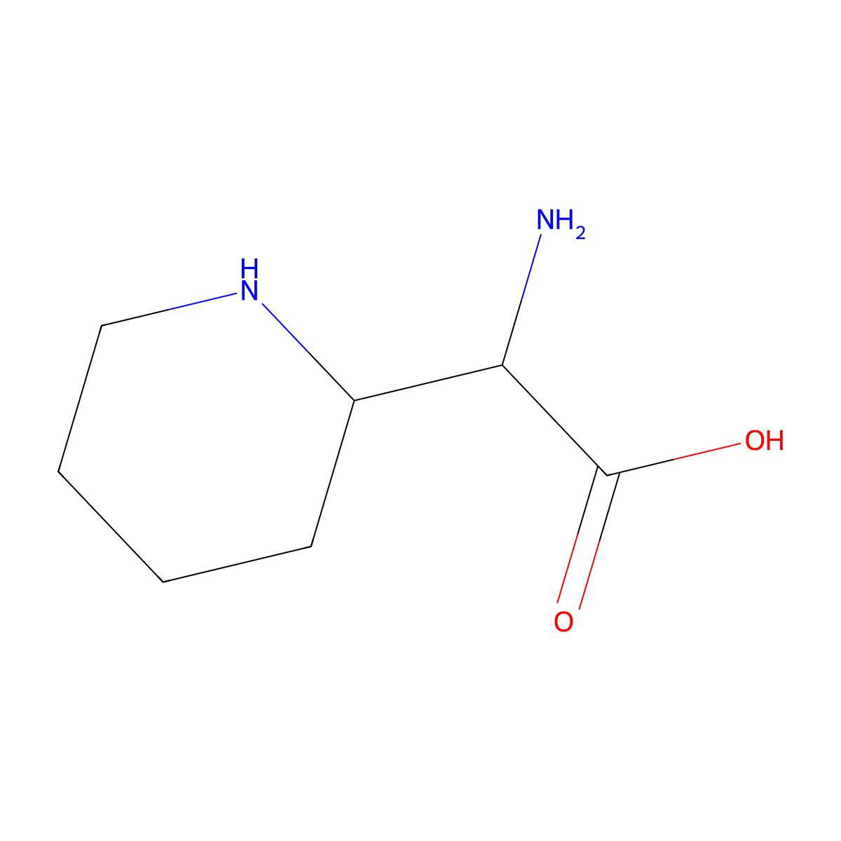 2-(Piperidin-2-YL)glycine molecular structure, CAS 183859-35-0