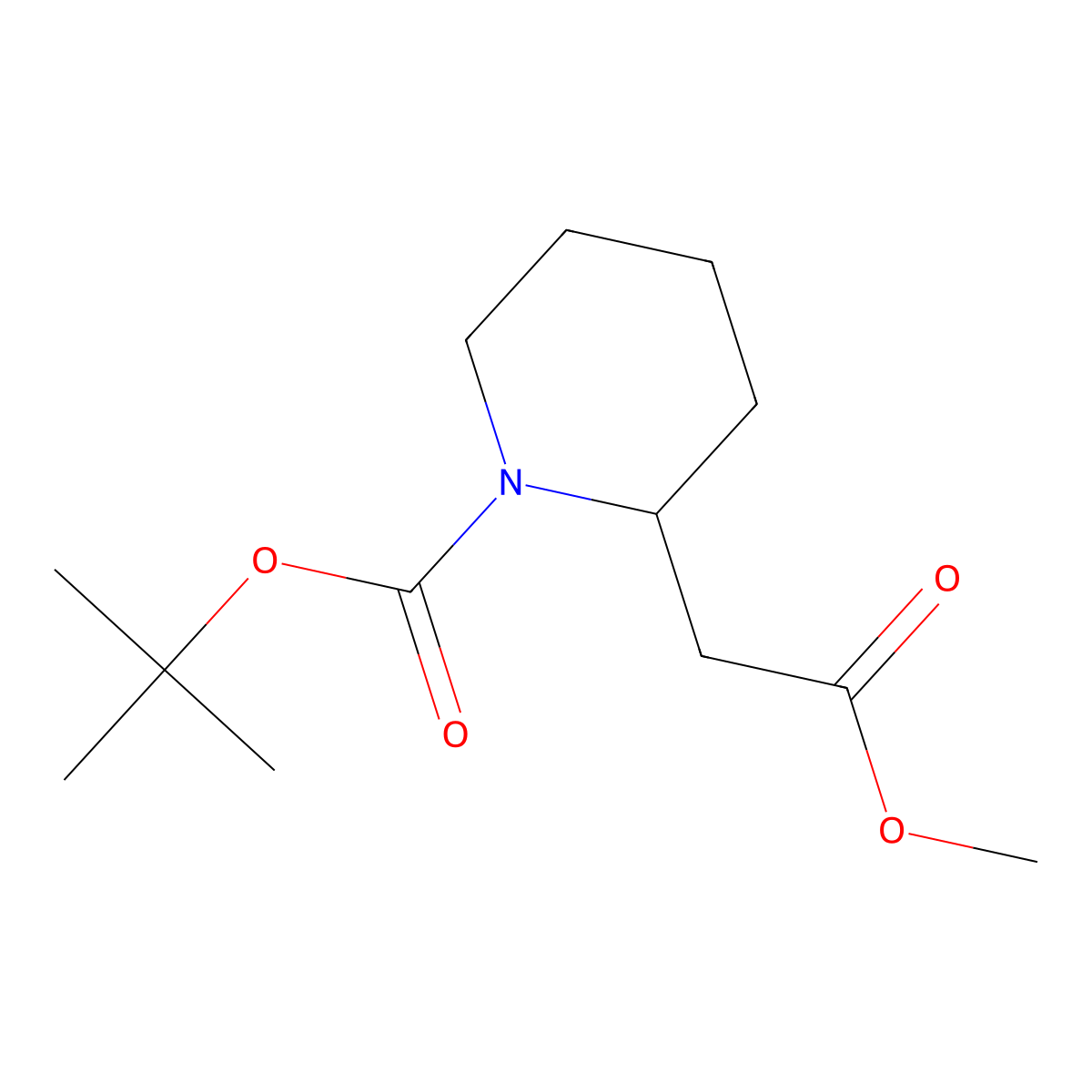 Methyl N-boc-2-piperidineacetate molecular structure, CAS 183859-36-1