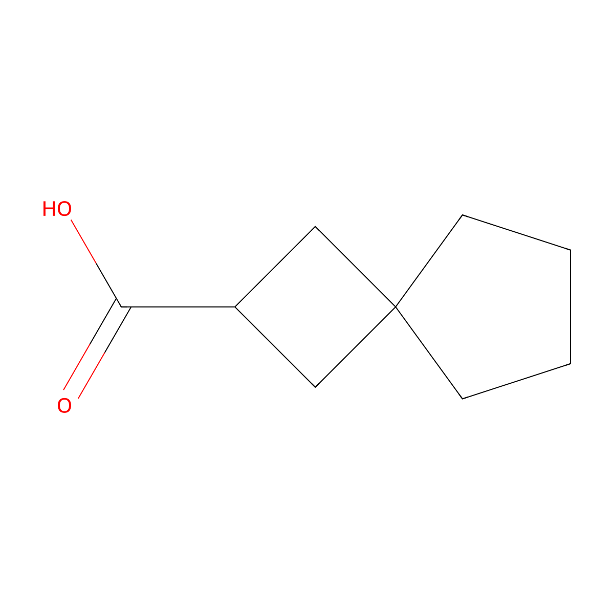 Spiro(3.4)octane-2-carboxylic acid molecular structure, CAS 18386-63-5