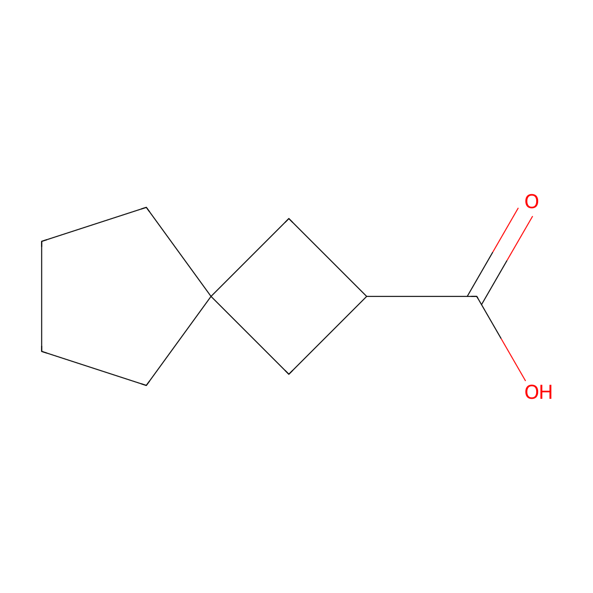 Spiro(3.4)octane-2-carboxylic acid molecular structure, CAS 18386-63-5